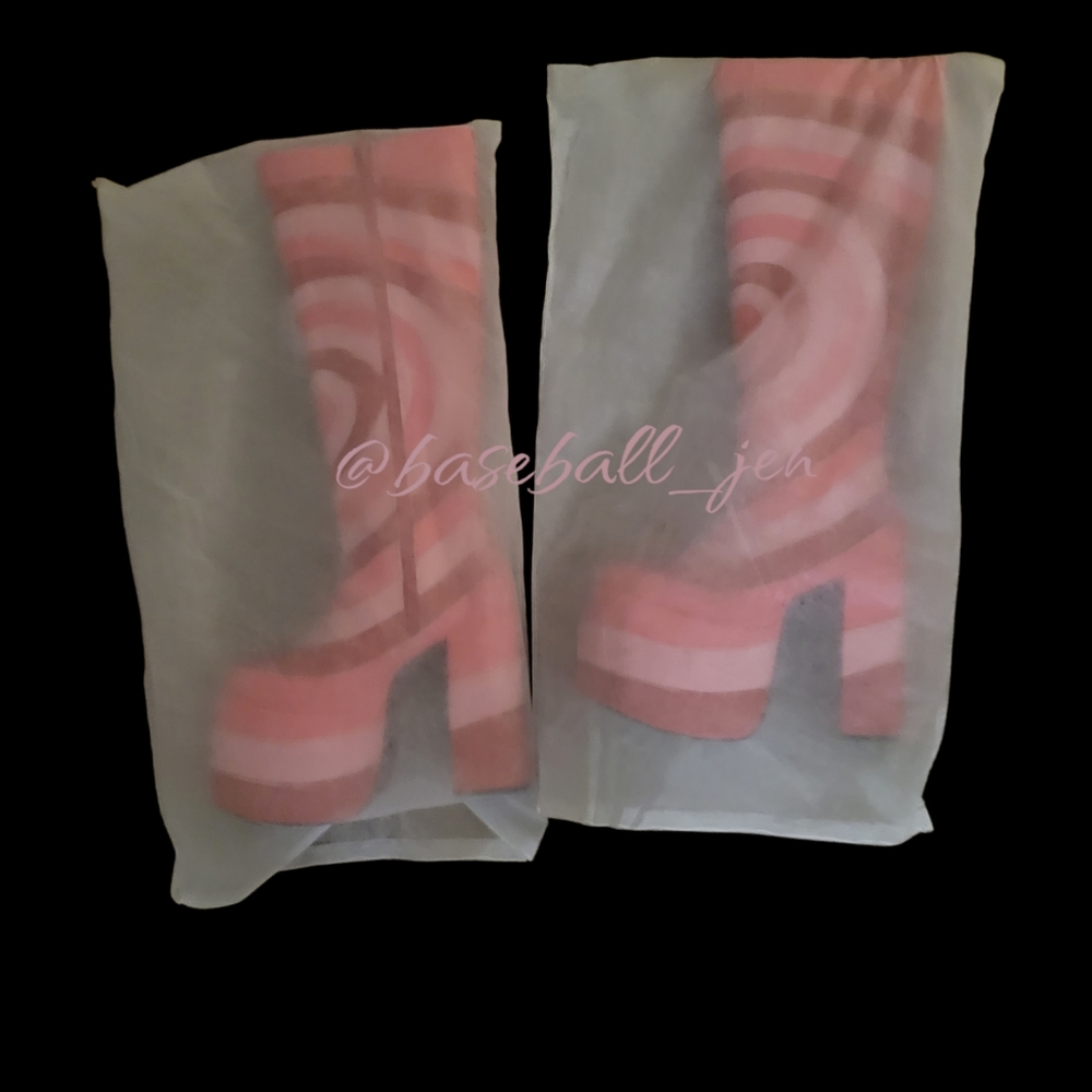 COPY - Dolls Kill x Powerpuff Girls Theme Of Hearts Knee High Boots Size 5 - Picture 2 of 3